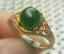 Load image into Gallery viewer, 10% OFF- Certified Natural Green Emerald A*Jade HandCrafted Jade Pendant Ring A1991 (Free Size)