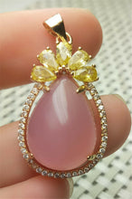 Load image into Gallery viewer, 10% OFF- Certified Natural Emerald A*Jade Handcrafted Pink Jade Pendant-Gold 925 Sterling Silver A2123