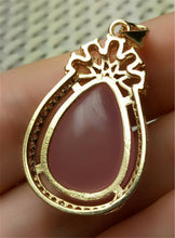 Load image into Gallery viewer, 10% OFF- Certified Natural Emerald A*Jade Handcrafted Pink Jade Pendant-Gold 925 Sterling Silver A2123