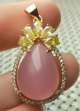 Load image into Gallery viewer, 10% OFF- Certified Natural Emerald A*Jade Handcrafted Pink Jade Pendant-Gold 925 Sterling Silver A2123
