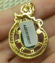 Load image into Gallery viewer, 10% OFF- Certified Natural Emerald A*Jade Handcrafted Oval Green Jade Pearl Pendant-Gold 925 Sterling Silver A2017