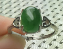 Load image into Gallery viewer, 10% OFF- Certified Natural Emerald A*Jade Handcrafted Green Jade Heart Ring-925 Sterling Silver A1993