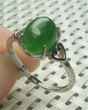 Load image into Gallery viewer, 10% OFF- Certified Natural Emerald A*Jade Handcrafted Green Jade Heart Ring-925 Sterling Silver A1993