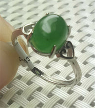Load image into Gallery viewer, 10% OFF- Certified Natural Emerald A*Jade Handcrafted Green Jade Heart Ring-925 Sterling Silver A1993