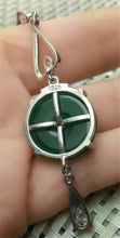 Load image into Gallery viewer, 10% OFF- Certified Natural Emerald A*Jade Handcrafted Donut Green Jade Pendant-925 Sterling Silver A6890