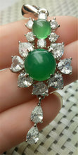 Load image into Gallery viewer, 10% OFF- Certified Natural Emerald A*Jade Handcrafted Green Jade Sun Flower Pendant-925 Sterling Silver A2012