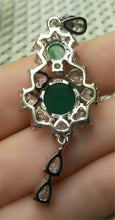 Load image into Gallery viewer, 10% OFF- Certified Natural Emerald A*Jade Handcrafted Green Jade Sun Flower Pendant-925 Sterling Silver A2012
