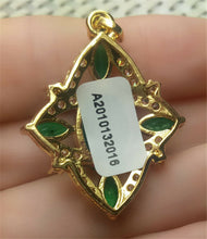 Load image into Gallery viewer, 10% OFF- Certified Natural Emerald A*Jade Handcrafted Lucky Green Jade Oval Pendant-Gold 925 Sterling Silver A2016