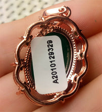 Load image into Gallery viewer, 10% OFF- Certified Natural Emerald A*Jade Handcrafted Lucky Green Jade Oval Pendant-Rose Gold 925 Sterling Silver A9329