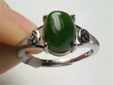Load image into Gallery viewer, 10% OFF- Certified Natural Emerald A*Jade Handcrafted Lucky Green Jade Ring-925 Sterling Silver A1997