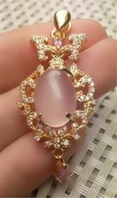 Load image into Gallery viewer, 10% OFF- Certified Natural Emerald A*Jade Handcrafted Lucky Pink Jade Pendant-Rose Gold 925 Sterling Silver A2964