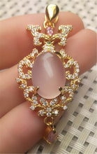 Load image into Gallery viewer, 10% OFF- Certified Natural Emerald A*Jade Handcrafted Lucky Pink Jade Pendant-Rose Gold 925 Sterling Silver A2964