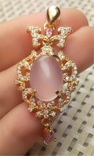 Load image into Gallery viewer, 10% OFF- Certified Natural Emerald A*Jade Handcrafted Lucky Pink Jade Pendant-Rose Gold 925 Sterling Silver A2964
