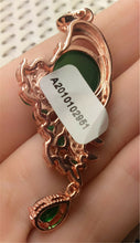 Load image into Gallery viewer, 10% OFF- Certified Natural Emerald A*Jade Handcrafted Lucky Green Jade Phoenix Pendant-Rose Gold 925 Sterling Silver A2950