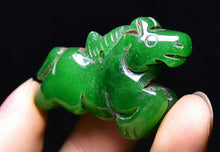 Load image into Gallery viewer, 10% OFF- Vintage Rare China Hongshan Culture Natural Green Jadeite Emerald A*Jade HandCarved Lucky Horse Jade Pendant A1940