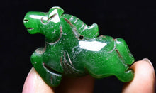 Load image into Gallery viewer, 10% OFF- Vintage Rare China Hongshan Culture Natural Green Jadeite Emerald A*Jade HandCarved Lucky Horse Jade Pendant A1940