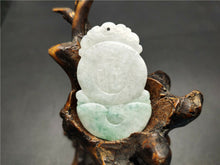 Load image into Gallery viewer, 10% OFF- Certified Natural Ice Jadeite Emerald A*Jade HandCarved Lucky Monkey Jade Pendant A0225