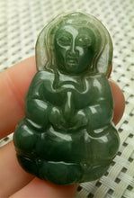 Load image into Gallery viewer, 10% OFF- Certified Natural Oily Green Jadeite Emerald A*Jade HandCarved Blessing Guanyin Jade Pendant A0143