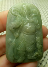 Load image into Gallery viewer, 10% OFF- Certified Natural Jadeite Emerald A*Jade HandCarved Blessing Guan Gong God Jade Pendant A0132