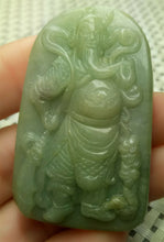 Load image into Gallery viewer, 10% OFF- Certified Natural Jadeite Emerald A*Jade HandCarved Blessing Guan Gong God Jade Pendant A0132
