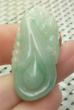 Load image into Gallery viewer, 10% OFF- Certified Natural Jadeite Emerald A*Jade HandCarved Lucky Morning Glory Jade Pendant A9257