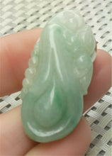 Load image into Gallery viewer, 10% OFF- Certified Natural Jadeite Emerald A*Jade HandCarved Lucky Morning Glory Jade Pendant A9257