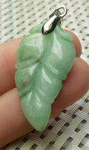 Load image into Gallery viewer, 10% OFF- Certified Natural Jadeite Emerald A*Jade HandCarved Lucky Leaf Jade Pendant A9325
