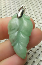 Load image into Gallery viewer, 10% OFF- Certified Natural Jadeite Emerald A*Jade HandCarved Lucky Leaf Jade Pendant A9325