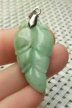 Load image into Gallery viewer, 10% OFF- Certified Natural Jadeite Emerald A*Jade HandCarved Lucky Leaf Jade Pendant A9325