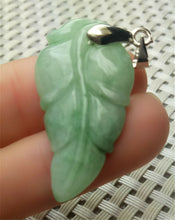 Load image into Gallery viewer, 10% OFF- Certified Natural Jadeite Emerald A*Jade HandCarved Lucky Leaf Jade Pendant A9325