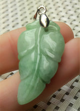 Load image into Gallery viewer, 10% OFF- Certified Natural Jadeite Emerald A*Jade HandCarved Lucky Leaf Jade Pendant A9325
