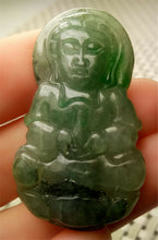 Load image into Gallery viewer, 10% OFF- Certified Natural Jadeite Emerald A*Jade HandCarved Blessing Guanyin Jade Pendant A8889
