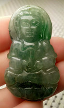 Load image into Gallery viewer, 10% OFF- Certified Natural Jadeite Emerald A*Jade HandCarved Blessing Guanyin Jade Pendant A8889