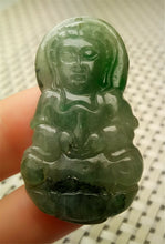 Load image into Gallery viewer, 10% OFF- Certified Natural Jadeite Emerald A*Jade HandCarved Blessing Guanyin Jade Pendant A8889