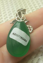 Load image into Gallery viewer, Certified Natural Emerald A*Jade Handcrafted Flower Drop Jade Pendant-White Gold 925 Sterling Silver