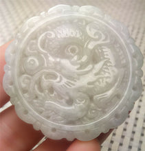 Load image into Gallery viewer, 10% OFF- Certified Natural White Jadeite Emerald A*Jade HandCarved Lucky White Dragon Jade Pendant A2716
