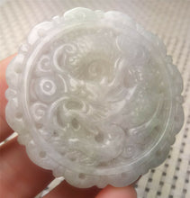 Load image into Gallery viewer, 10% OFF- Certified Natural White Jadeite Emerald A*Jade HandCarved Lucky White Dragon Jade Pendant A2716