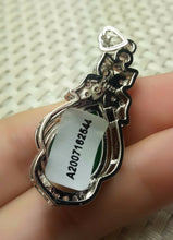 Load image into Gallery viewer, 10% OFF- Certified Natural Emerald A*Jade Handcrafted Lucky Drop Jade Pendant-White Gold 925 Sterling Silver