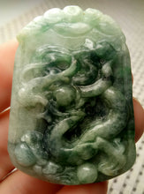 Load image into Gallery viewer, 10% OFF- Certified Natural Jadeite Emerald A*Jade HandCarved Lucky Dragon Jade Pendant A8862