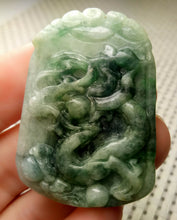 Load image into Gallery viewer, 10% OFF- Certified Natural Jadeite Emerald A*Jade HandCarved Lucky Dragon Jade Pendant A8862