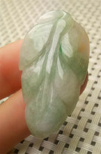 Load image into Gallery viewer, 10% OFF- Certified Natural Jadeite Emerald A*Jade HandCarved Lucky Leaf Jade Pendant A8914