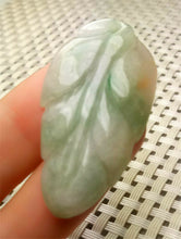 Load image into Gallery viewer, 10% OFF- Certified Natural Jadeite Emerald A*Jade HandCarved Lucky Leaf Jade Pendant A8914