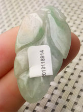Load image into Gallery viewer, 10% OFF- Certified Natural Jadeite Emerald A*Jade HandCarved Lucky Leaf Jade Pendant A8914
