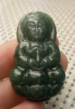 Load image into Gallery viewer, 10% OFF- Certified Natural Oily Green Jadeite Emerald A*Jade HandCarved Blessing Guanyin Jade Pendant A8934