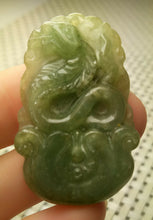 Load image into Gallery viewer, 10% OFF- Certified Natural Jadeite Emerald A*Jade HandCarved Lucky Snake Jade Pendant A8913