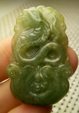 Load image into Gallery viewer, 10% OFF- Certified Natural Jadeite Emerald A*Jade HandCarved Lucky Snake Jade Pendant A8913
