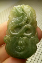 Load image into Gallery viewer, 10% OFF- Certified Natural Jadeite Emerald A*Jade HandCarved Lucky Snake Jade Pendant A8913