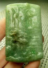 Load image into Gallery viewer, 10% OFF- Certified Natural Jadeite Emerald A*Jade HandCarved Beautiful Landscape Jade Pendant A4610