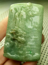 Load image into Gallery viewer, 10% OFF- Certified Natural Jadeite Emerald A*Jade HandCarved Beautiful Landscape Jade Pendant A4610