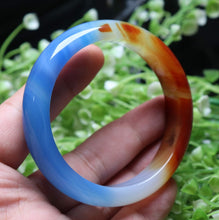 Load image into Gallery viewer, 10% OFF- 60/61/62mm Certified Natural Lavender Blue Red Yellow Emerald A*Jade HandCarved Bracelet Bangle ZS6085